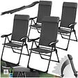 TECTAKE - Chaise de camping pliable MÜRITZ en aluminium avec appui-tête gris anthracite - vignette