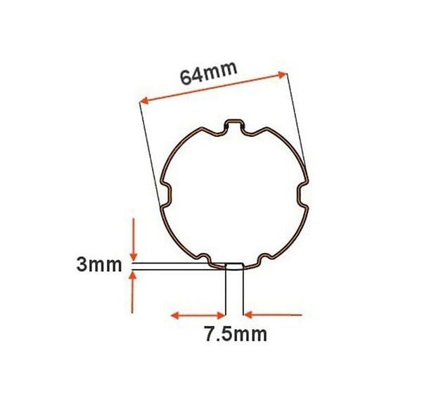 AVOSDIM - Moteur Volet Filaire AVOSDIM ø45 10Nm + adaptations axe ZF64 - large