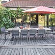 OVIALA - Ensemble table de jardin avec 8 chaises et 2 fauteuils béton - Melbourne - vignette