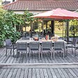 OVIALA - Ensemble table de jardin avec 8 chaises et 2 fauteuils béton - Melbourne - vignette