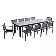 OVIALA - Ensemble table de jardin avec 8 chaises et 2 fauteuils béton - Melbourne - vignette