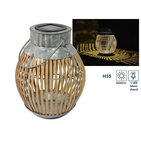 ORIUM - Lanterne solaire bambou h35cm - Orium - large