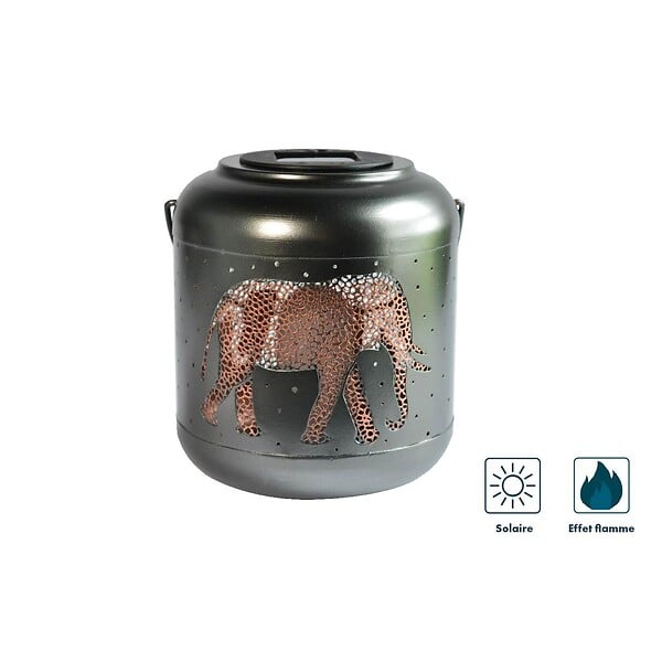ORIUM - Lanterne métal solaire Jungle 18cm - Orium - large