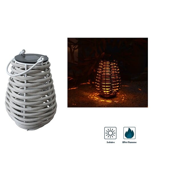 ORIUM - Lanterne solaire tressée Aretha h25cm - Orium - large