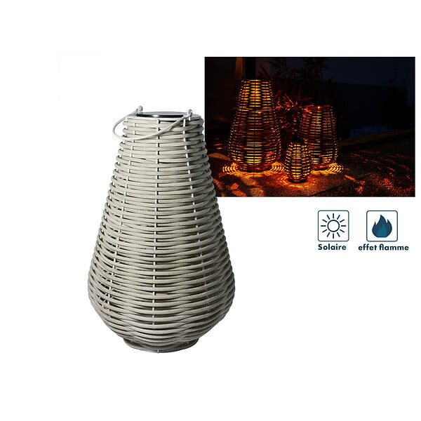 ORIUM - Lanterne solaire tressée Aretha h65cm - Orium - large