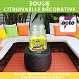 ACTO - Bougie parfumée citronnelle - Bocal verre - 65h combustion - vignette