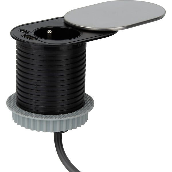 OTIO - Bloc Gliss encastrable 16A + USB A+C Inox - Otio - large