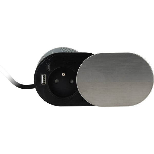 OTIO - Bloc Gliss encastrable 16A + USB A+C Inox - Otio - large