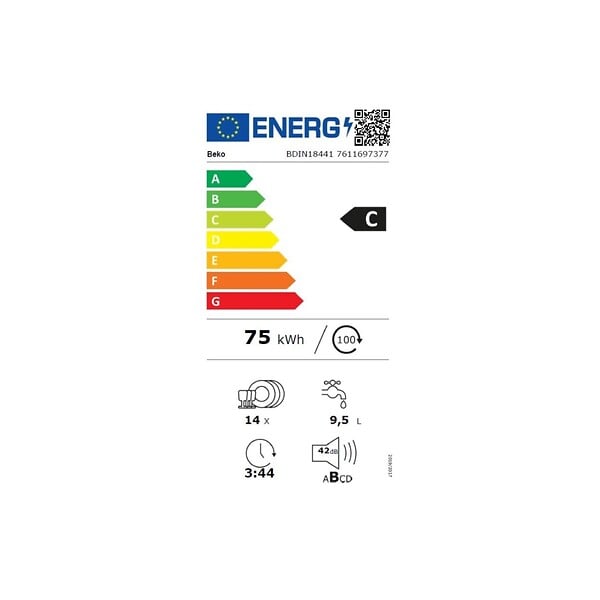 BEKO - Ave-vaisselle 60cm 14 Couverts 42db Tout Intégrable - BDIN18441 - large