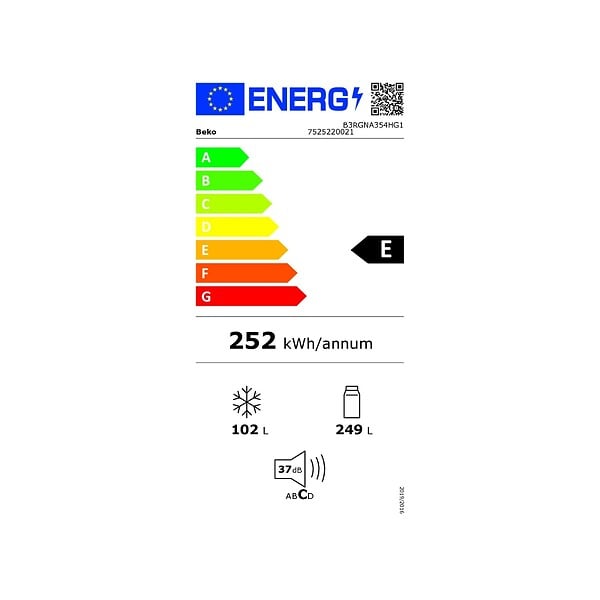 BEKO - Réfrigérateur Combiné 60cm 351l Nofrost Gris - B3RGNA354HG1 - large