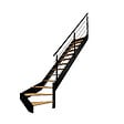 KORDO - Kit escalier SPECTRA 1/4 Tournant Droite avec Garde-corps - vignette