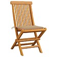 VIDAXL - vidaXL Chaises de jardin et coussins beige lot de 8 Bois teck massif - vignette