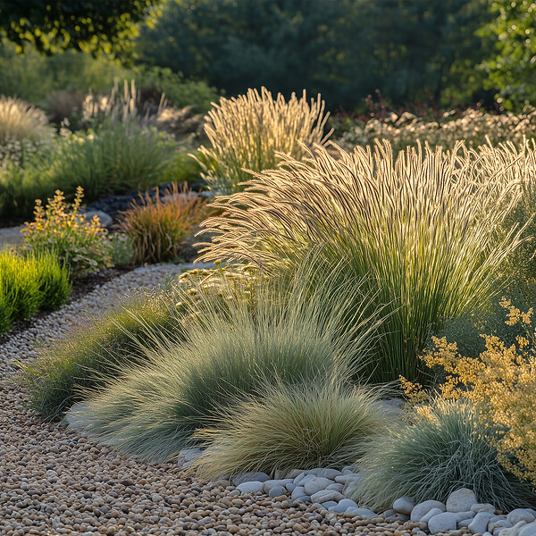 PLANT IN A BOX - Mélange de graminées - Set de 6 - Stipa, Festuca, Carex - H15-25cm - ⌀10,5cm - large