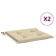 VIDAXL - vidaXL Coussins de chaise jardin lot de 2 beige 40x40x3cm tissu oxford - vignette