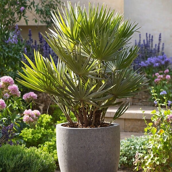 PLANT IN A BOX - Palmier nain - Chamaerops 'Vulcano' - Hauteur 45-55cm - ⌀24cm - large