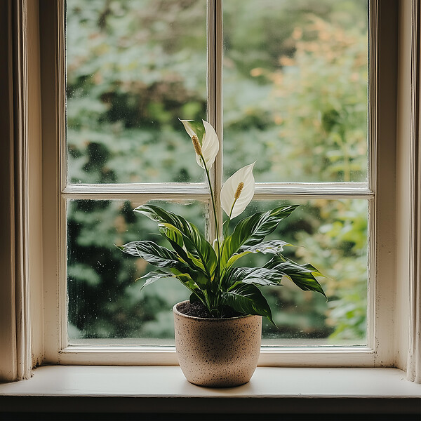 PLANT IN A BOX - Fleur de lune - Set de 4 - Spathiphyllum 'Lima' - Hauteur 60-75cm - ⌀12cm - large