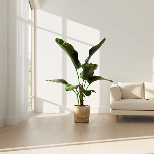 PLANT IN A BOX - Bananaier nain - Set de 2 - Musa 'Dwarf Cavendish' - Hauteur 90-100cm - ⌀21cm - large