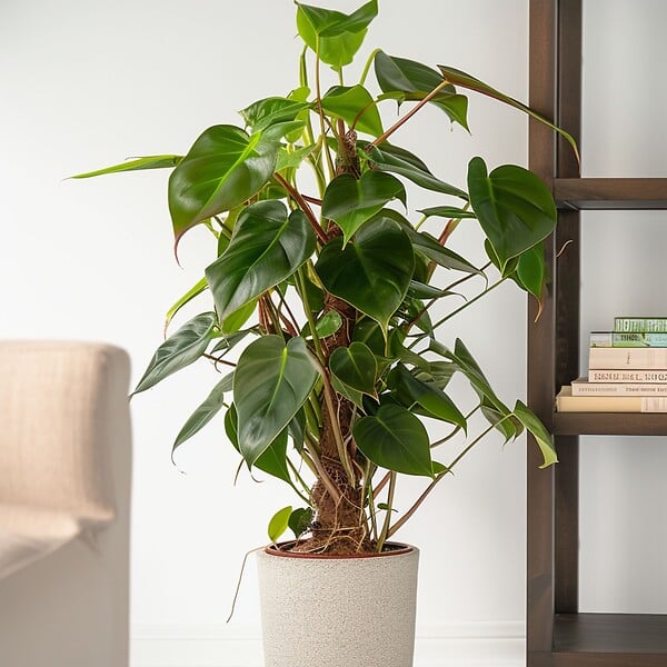 PLANT IN A BOX - Plante verte - Philodendron Red Emerald Kratiste - Hauteur 70-80cm - ⌀19cm - large