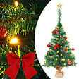 VIDAXL - vidaXL Arbre de Noël artificiel pré-éclairé avec boules vert 64 cm - vignette