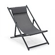 OVIALA - Lot de 2 transats en aluminium anthracite - Santiago - vignette