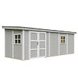TIMBELA - Abri de Jardin Qualité Premium 14,3 m² - H231x248x648 cm - Sans plancher e  paroi latérale - Timbela M941B-TUNDRA GREY - vignette
