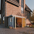 TIMBELA - Abri de Jardin Qualité Premium 5,9 m² - H231x248x294 cm - Sans plancher e  paroi latérale - Timbela M938B-HARVEST HONEY - vignette