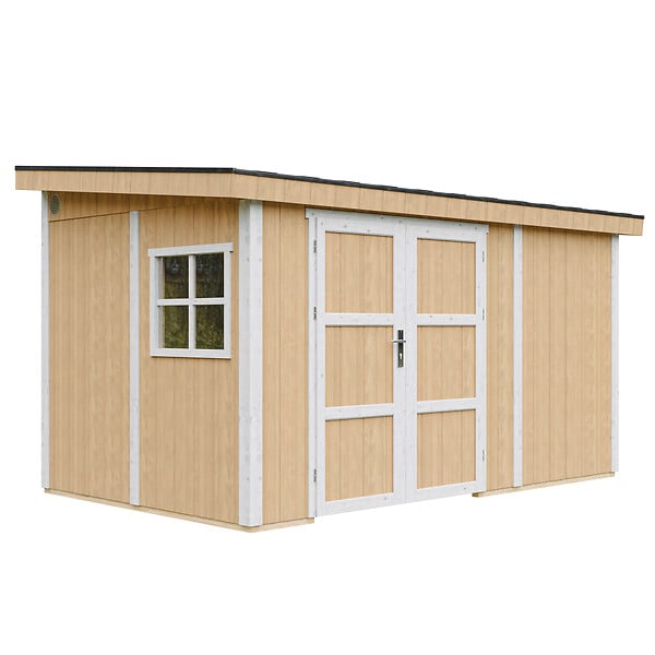 TIMBELA - Abri de Jardin Qualité Premium 8,68 m² - H231x248x412 cm - Sans plancher e  paroi latérale - Timbela M939B-HARVEST HONEY - large