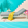 OVIALA - Bain de soleil inclinable en aluminium gris clair  - Galapagos - vignette