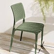 OVIALA - Chaise de terrasse ajourée en plastique vert cactus - Riga - vignette