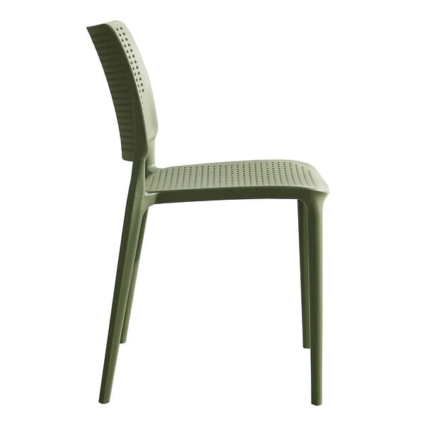 OVIALA - Chaise de terrasse ajourée en plastique vert cactus - Riga - large