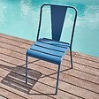 OVIALA - Chaise de jardin en métal bleu pacific - Dieppe - vignette