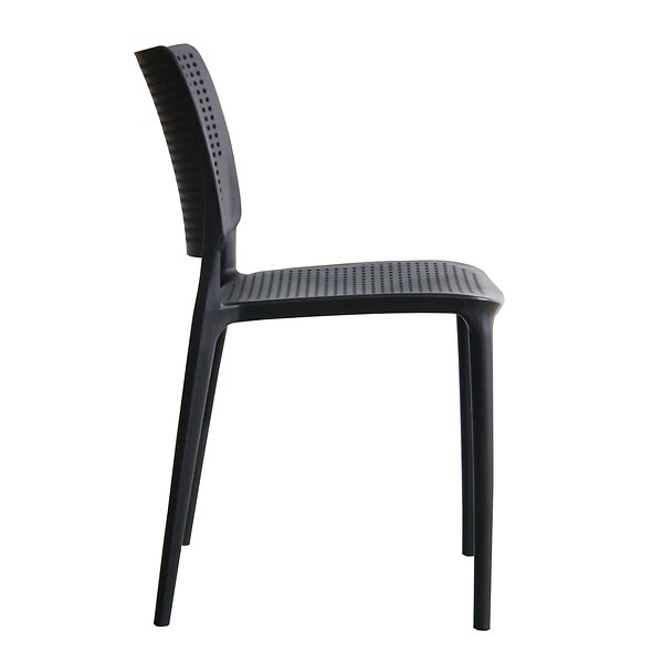 OVIALA - Chaise de terrasse ajourée en plastique noire - Riga - large
