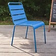 OVIALA - Chaise de jardin en métal bleu pacific  - Palavas - vignette