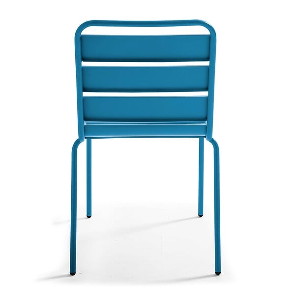 OVIALA - Chaise de jardin en métal bleu pacific  - Palavas - large