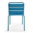 OVIALA - Chaise de jardin en métal bleu pacific  - Palavas - vignette