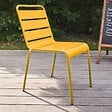 OVIALA - Chaise de jardin en métal jaune - Palavas - vignette