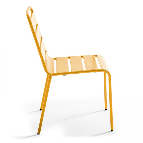 OVIALA - Chaise de jardin en métal jaune - Palavas - large