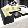 TECTAKE - Canapé de jardin MARBELLA modulable 7 places, variante 2 noir - vignette