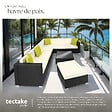 TECTAKE - Canapé de jardin MARBELLA modulable 7 places, variante 2 noir - vignette