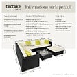 TECTAKE - Canapé de jardin MARBELLA modulable 7 places, variante 2 noir - vignette