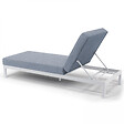 OVIALA - Lot de 2 bains de soleil inclinable en aluminium gris clair  - Galapagos - vignette