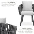 TECTAKE - Chaise au motif cordé avec structure en aluminium résistant aux intempéries et aux UV gris - vignette