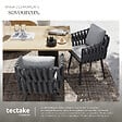 TECTAKE - Chaise au motif cordé avec structure en aluminium résistant aux intempéries et aux UV gris - vignette