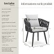 TECTAKE - Chaise au motif cordé avec structure en aluminium résistant aux intempéries et aux UV gris - vignette