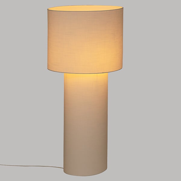 ATMOSPHERA - Lampadaire en métal et tissu Blanc  H 115 cm - large