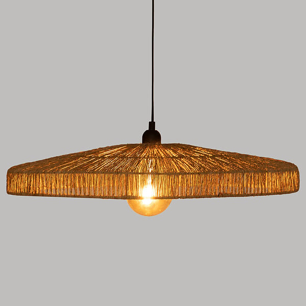 ATMOSPHERA - Luminaire Suspension en métal et jute Beige 58 cm - large