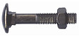 COTEKA - 6 boulons TRCC penture acier zingué noir 6x50mm - vignette