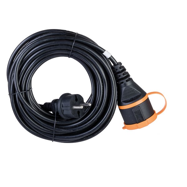 ZENITECH - Rallonge étanche 2P H05VV-F 2x1,5mm² 10m avec clip de fixation - orange - Zenitech - large