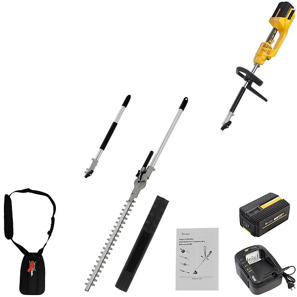 GT ELEC - Taille-haies sur perche sans fil à batterie, 40 V, GT ELEC + batterie 4 Ah + chargeur - large