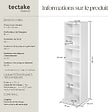 TECTAKE - Étagère Colonne Meuble de Rangement 6 compartiments 90x21x20cm blanc - vignette